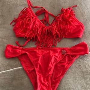 Body glove bathing suit - coral red
